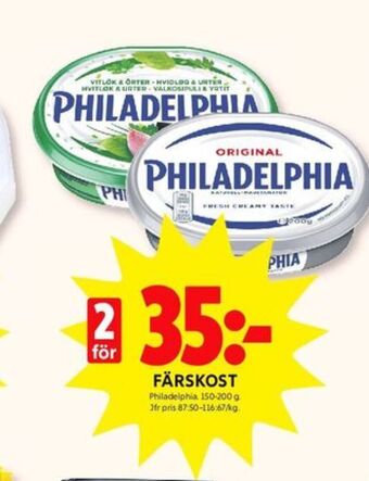 ICA Kvantum Philadelphia färskost erbjuda