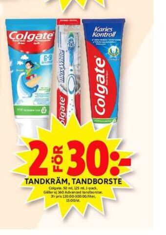 ICA Maxi Colgate tandborste erbjuda