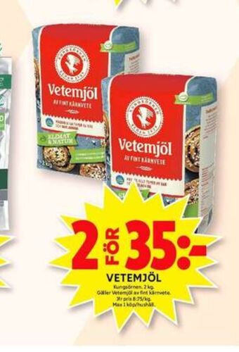 ICA Maxi Kungsörnen vetemjöl erbjuda