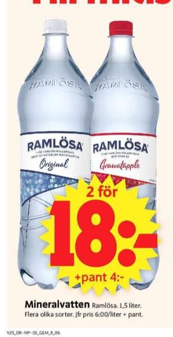 ICA Supermarket Granatäpple mineralvatten erbjuda