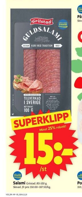 ICA Supermarket Grilstad salami erbjuda