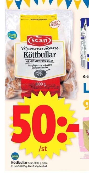 ICA Supermarket Mamma scan köttbullar erbjuda