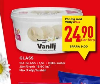Willys Sia glass erbjuda