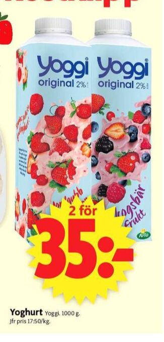 ICA Supermarket Yoggi yoghurt erbjuda