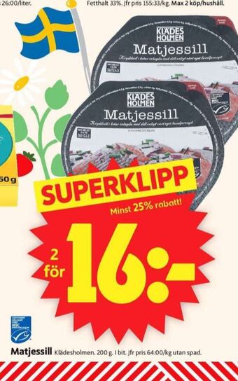 ICA Supermarket Klädesholmen matjessill erbjuda