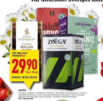 Willys Mellanrost kaffe malet erbjuda