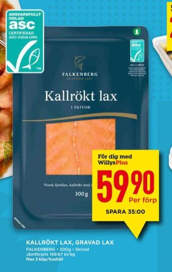 Willys Falkenberg seafood lax erbjuda