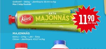 Willys Kavli majonnäs erbjuda