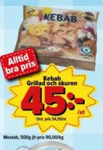 Östenssons Kebab grillad och skuren erbjuda