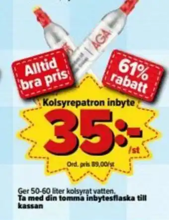 Östenssons Kolsyrepatron inbyte erbjuda