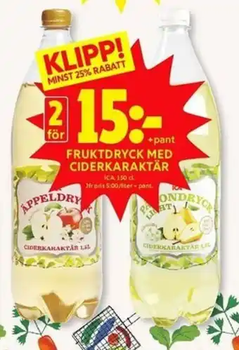 ICA Kvantum Fruktdryck med ciderkaraktär erbjuda