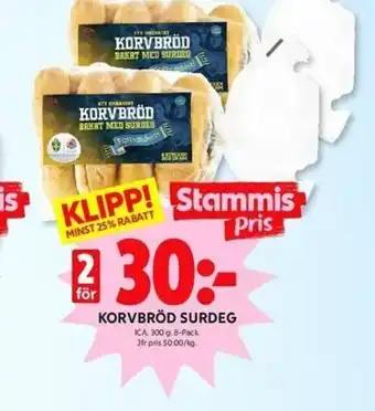 ICA Kvantum Korvbröd surdeg erbjuda