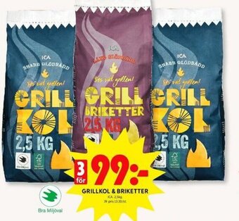 ICA Kvantum Grillkol & briketter erbjuda