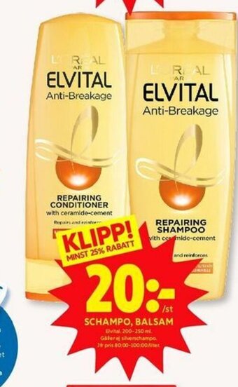 ICA Kvantum Schampo, balsam erbjuda