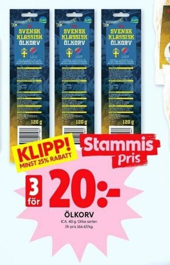 ICA Kvantum Ölkorv erbjuda