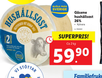 Lidl Gäsene hushållsost 26% erbjuda