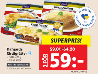 Lidl Dafgårds färdigrätter erbjuda