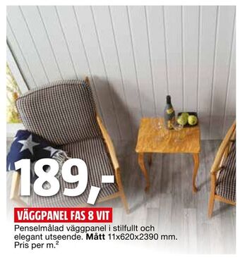 Bauhaus Väggpanel fas 8 vit erbjuda