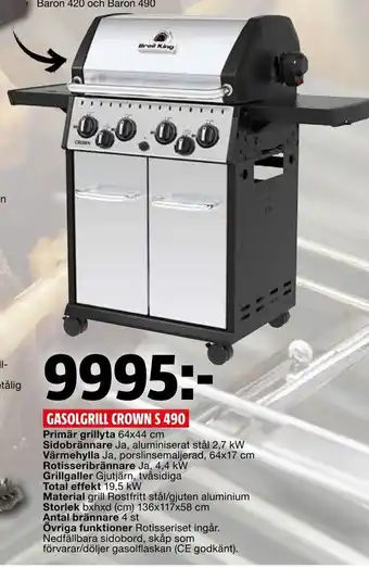 Bauhaus Gasolgrill crown s 490 erbjuda