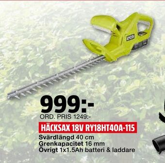 Bauhaus Häcksax 18v ry18ht40a-115 erbjuda