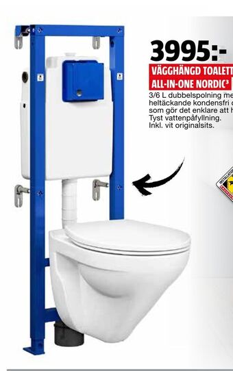 Bauhaus Vägghängd toalett all-in-one nordic3 erbjuda