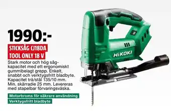 Bauhaus Sticksåg cj18da tool only 18 v erbjuda
