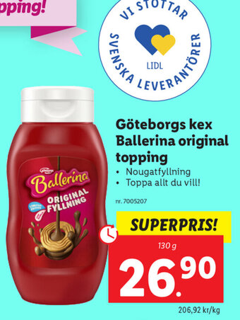 Lidl Göteborgs kex Ballerina original topping erbjuda