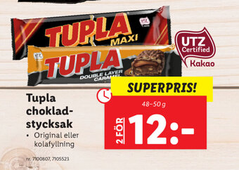 Lidl Tupla choklad stycksak erbjuda
