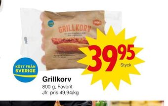 Matöppet Grillkorv erbjuda