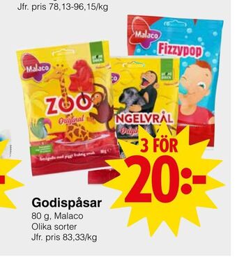 Matöppet Godispåsar erbjuda