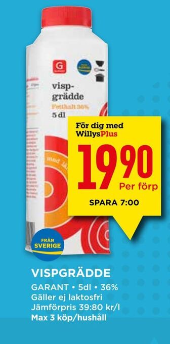 Willys Vispgrädde erbjuda