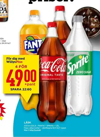 Willys LÄSK. COCA-COLA erbjuda
