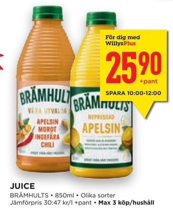 Willys Hemma Juice erbjuda