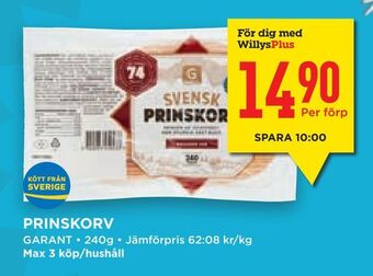Willys Hemma Prinskorv erbjuda
