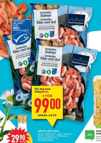 Willys Hemma Räkor med skal erbjuda