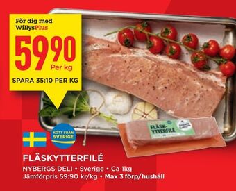 Willys Hemma Fläskytterfilé erbjuda