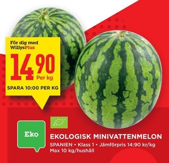 Willys Hemma Ekologisk minivattenmelon erbjuda