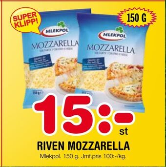 Nya Pulsen Riven mozzarella erbjuda