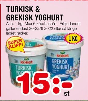 Nya Pulsen Turkisk & grekisk yoghurt erbjuda