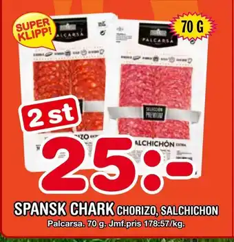 Nya Pulsen Spansk chark chorizo, salchichon erbjuda