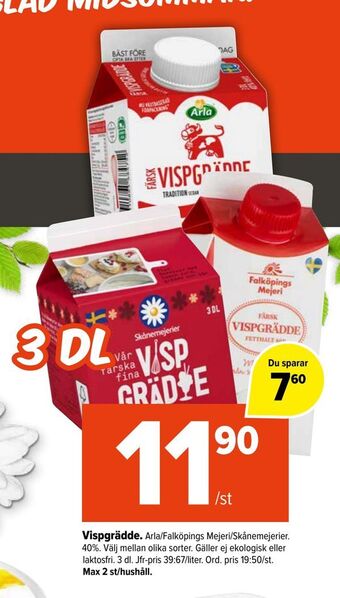Coop Extra Vispgrädde erbjuda