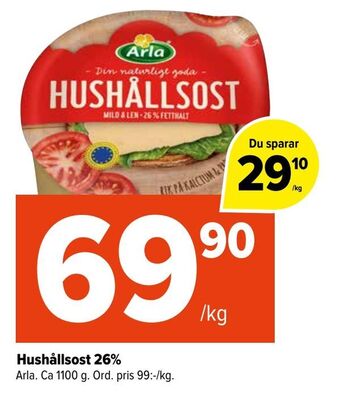 Coop Extra Hushållsost 26% erbjuda