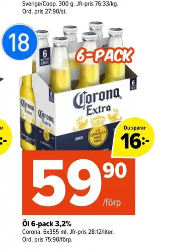Coop Extra Öl 6-pack 3,2% erbjuda