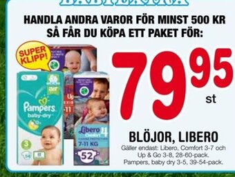 Nya Pulsen Blöjor Libero erbjuda