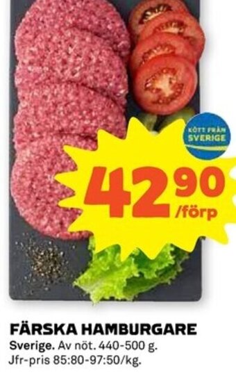 Stora Coop Färska Hamburgare erbjuda
