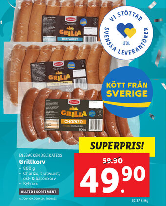 Lidl Grillkorv erbjuda