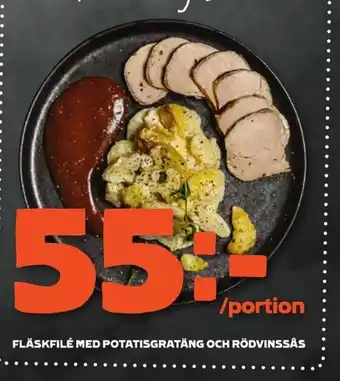 Stora Coop Fläskfilé Med Potatisgratäng Och Rödvinssås erbjuda