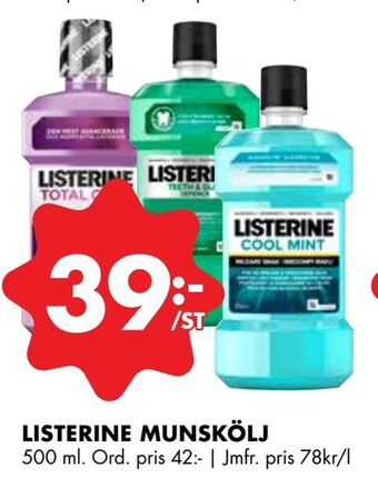 ÖoB Listerine munskölj erbjuda