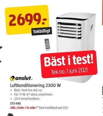 Jula Luftkonditionering 2300 W erbjuda