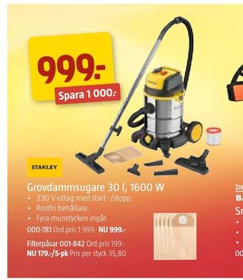 Jula Grovdammsugare 30 l, 1600 W erbjuda